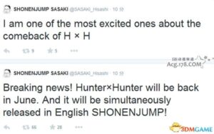 JUMP编辑推特爆料富坚《全职猎人》6月再开连载