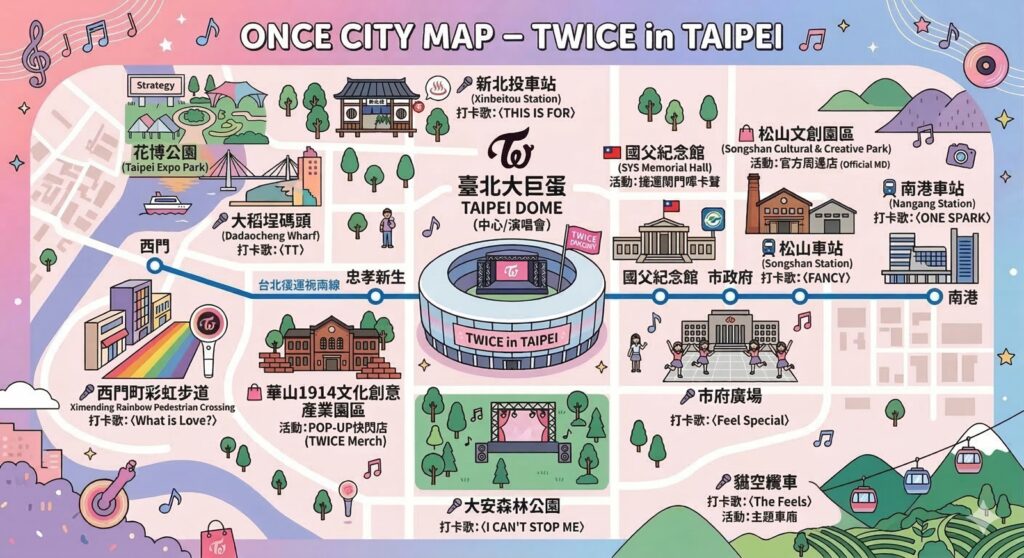 TWICE把台北變ONCE CITY！　捷運、貓纜都能遇見她們